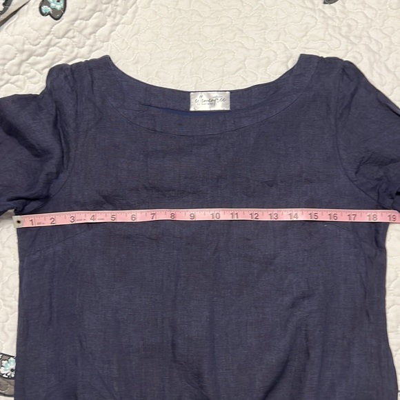 Navy Blue 100% Linen Dress - Picture 5 of 6